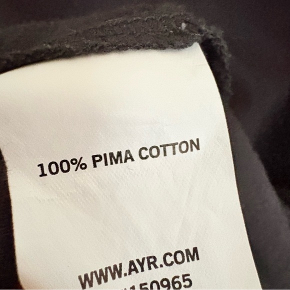 AYR The Vito Set of 2 V-Neck Short Sleeve T-Shirts 100% PIMA Cotton Black White - Picture 6 of 14